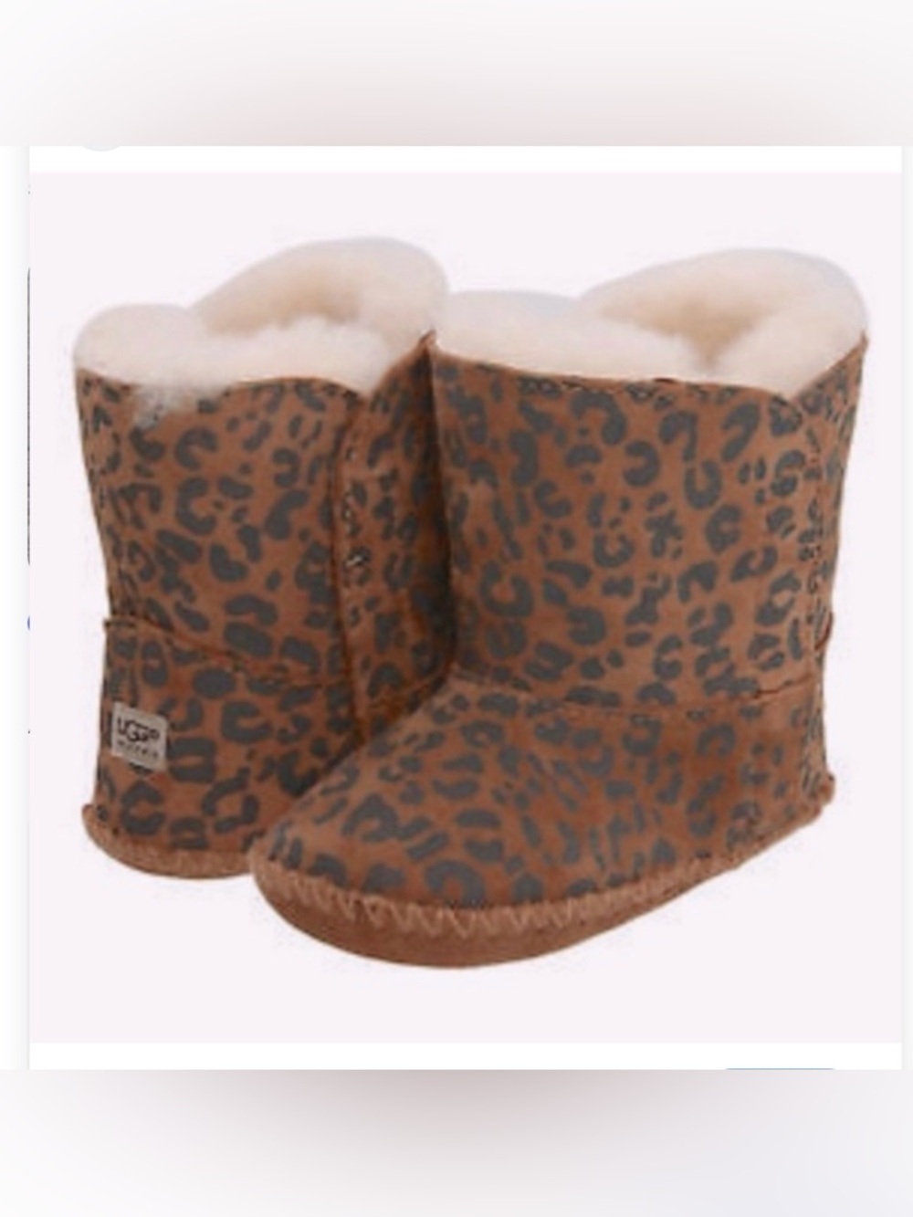 Ugg Cassie Leopard Print Baby Boots Girls Booties Infant Shoe Size 0/1